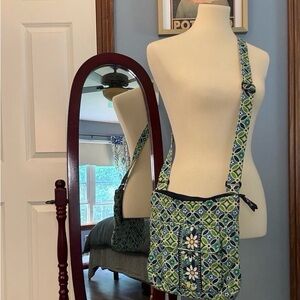 Vera Bradley Blue and Green Crossbody Bag